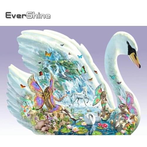 EverShine Diamond Painting Animal Cross Stitch Diamond Mosaic Swan Picture Of Rhinestones Embroidery Full Square Handmade Gift