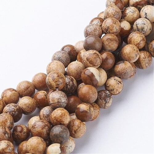 10Strands 8mm Stone Beads Strands Natural For Bracelet Necklace Making, hole: about 1mm, 15~16"
