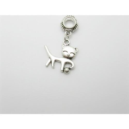 Classic 20pcs cat charms big hole loose bead fit Pandora bracelet pendants DIY