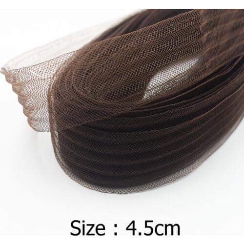 [IuBuFiGo] 1.8" 4.5cm Crushed Horse hair Crin Braids With Wave Garment Crinoline Mesh Fabric 100yard/lot
