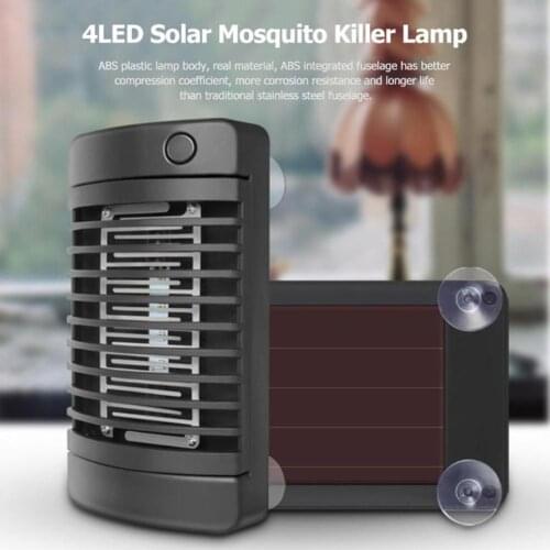 4LED Solar Mosquito Killer Lamp Electric Shock Electric Photo-catalysis mute home LED bug zapper insect trap Radiation less