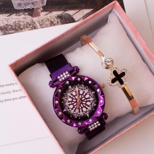 Fashion Women Watch Mesh Belt Quartz Watch Flower Dial Watch Bracelet Watch Lady Wristwatch