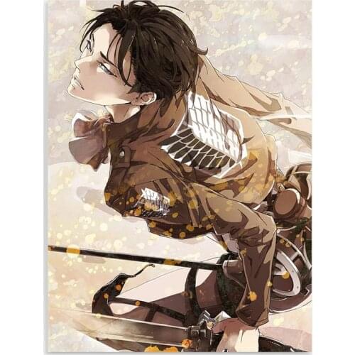 HD Prints Modular Levi Ackerman Poster Wall Art Attack on Titan Canvas Painting Home Decoration Bedroom Anime Pictures Framed