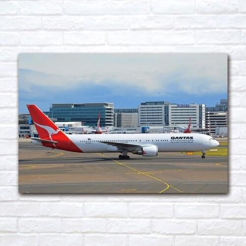 Wall Art 1 Piece Canvas Cloth Fabric Painting Boeing 767 Airport Aircraft Airplane Poster Prints Picture Room Decor