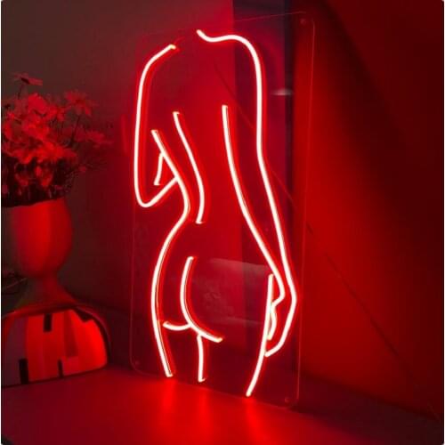 Custom Woman Body Sexy Lady Back Neon Sign Led Light Wall Hanging Bar Decor Shop Birthday Gift for Room Home Bathroom Decoration