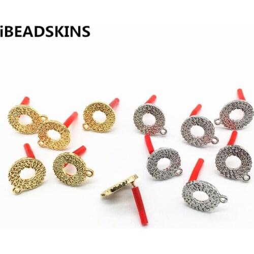 New arrival! 17X13mm 100pcs/lot zinc alloy ring-shape Stud earring/earrings accessories/Earring parts/hand Made for Jewelry DIY