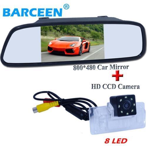 Adapt for Nissan Almera /TEANA / Sylphy Altima black shell 5" car mirror monitor Sunvisor with ccd car rearview camera 8 led