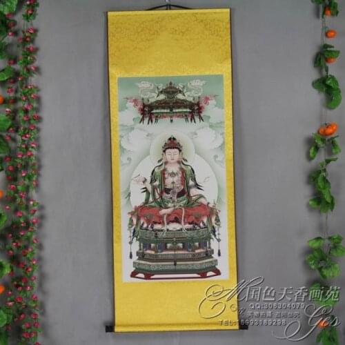 Elaborate Chinese Antique collection Guanyin painting