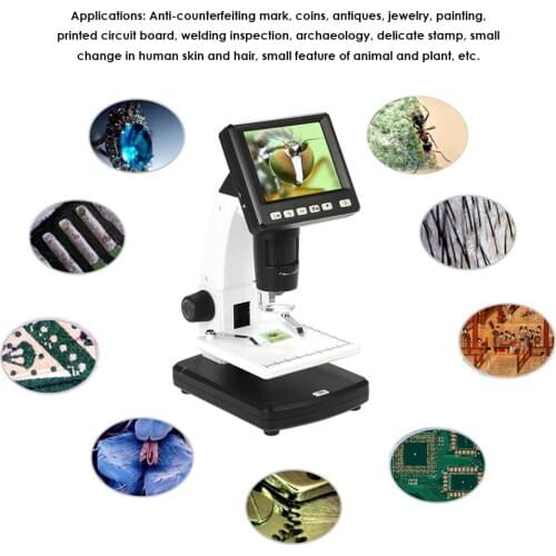 Professional Portable Stand Alone Desktop LCD Digital Microscope up to 1200x Magnification and Measurement Storage Card