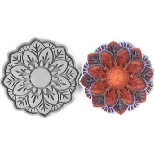 R58E Flower Shaped Hollow Coaster Epoxy Resin Mold Cup Mat Tea Mug Pad Silicone Mould Handmade DIY Crafts Decorations Tools