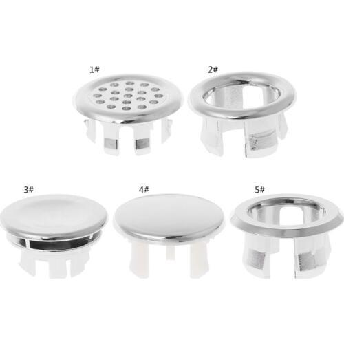 Bathroom Basin Sink Overflow Ring Six-foot Round Insert Chrome Hole Cover Cap