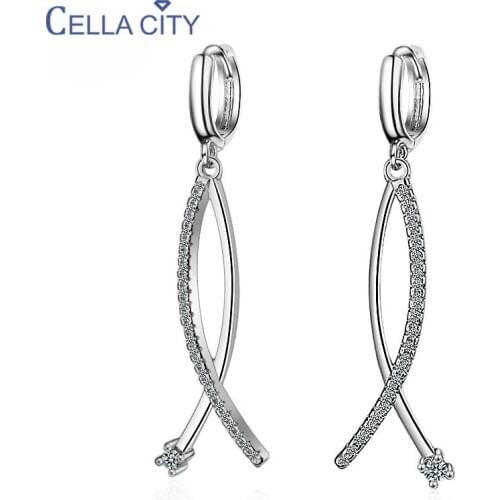 Cellacity Women Silver 925 Drop Earrings For Women Rose Gold Color Female Fine Jewelry Women Party Wholesale Gift