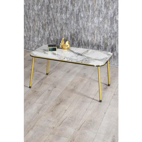 Modern Center Table İskandinav Gold Metal Toe Double Gold Rectangle At Mount Medium Coffee Table Tea Coffee Service Desk Living Room lounge