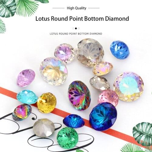 XiChuan New Lotus Round Rhinestone Crystal Stone DIY Clothing & Accessories Glass Crystal DIY Jewelry Making Loose Beads Stone