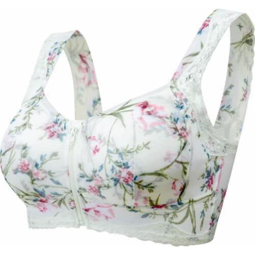 Women comfort bra front buckle seamless vest lace bra beauty back big size adjustable underwear sport breathable bra