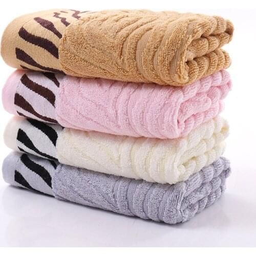 Bamboo Fiber Face Towel Solid Stripe Hand Towel Home Bathroom Hotel Adult Children 33x75 Cm Facial Care Towel