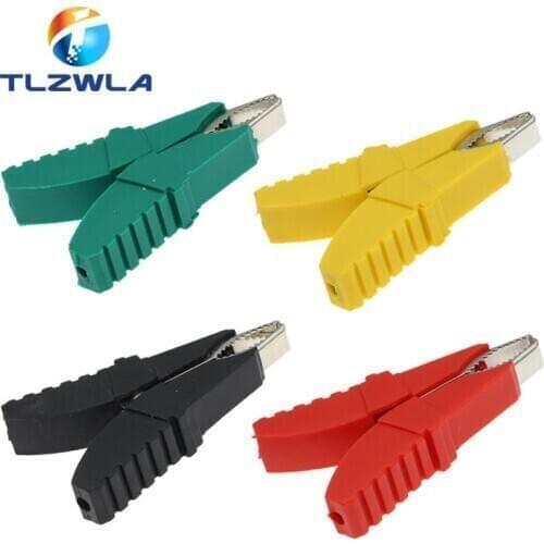 1Pcs Plastic Handle Test Probe Metal Electrical Alligator Clips Connector Crocodile Clamp Red Black Battery Clamps