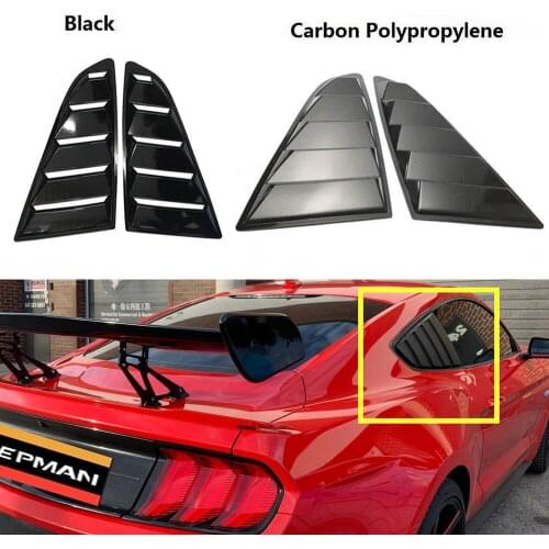 2PCS/SET Sand Sprayed Or Specular or Carbon Fiber Side Window Quarter Scoop Louver Cover For Ford Mustang 2015-17 GT EP-TFB15FD