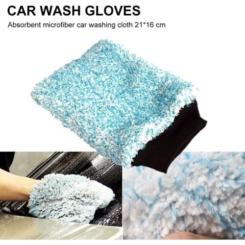 21*16CM Car Wash Mitt Super Absorbent Microfiber Car Washing Cloth Car Styling Fluffy Soft Non-Scratch Wash Mitt carro voiture