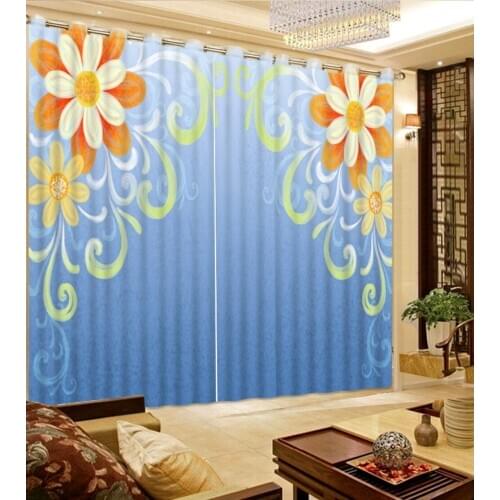 3D Blackout Curtains For Living room Bedding room Home Decor Tapestry Wall Carpet Drapes Cotinas Abstract oil painting flowers