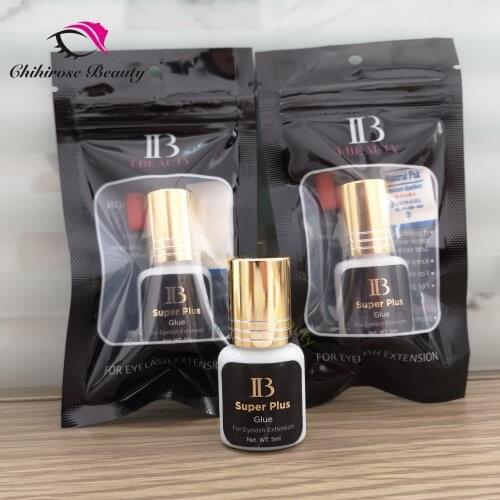 5pcs Ibeauty Super Plus Glue For Eyelash Extensions Original 5ml Black Glue Gold Cap 0.8s drying last 6 weeks