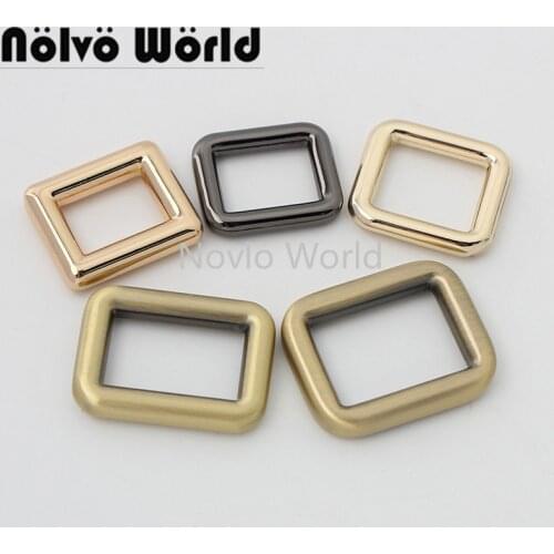50pcs 5 sizes 5 colors 14-15-16-20-21 mm inner die casting metal square buckles for backpack belt adjust square rings