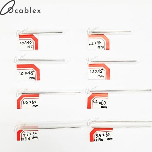 1000pcs/lot 60mm 45mm 40mm Bare Fiber Optic Fusion Protection Splice Sleeves Heat Shrink Tube Steel needle diameter 1mm
