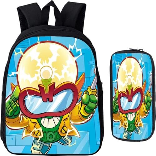 Kids Superzings Backpack for Girls Boys Kindergarten Bag Zipper Plecak Mochila SuperThings School Bags 2pcs Set Rucksack Pen Bag