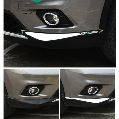For Nissan X-trail X Trail T32 Rogue 2014 2015 2016 Front Bumper Corner Protector Cover Trim ABS Chrome Car Accessories 2pcs