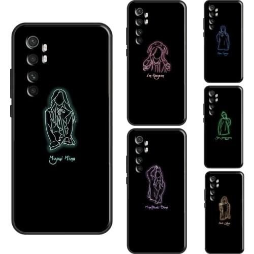 TWICE Character Neon Case For POCO X3 Pro M3 F2 F3 Phone Cover For Xiaomi Mi Note 10 Lite Mi 11 Ultra 10T Pro