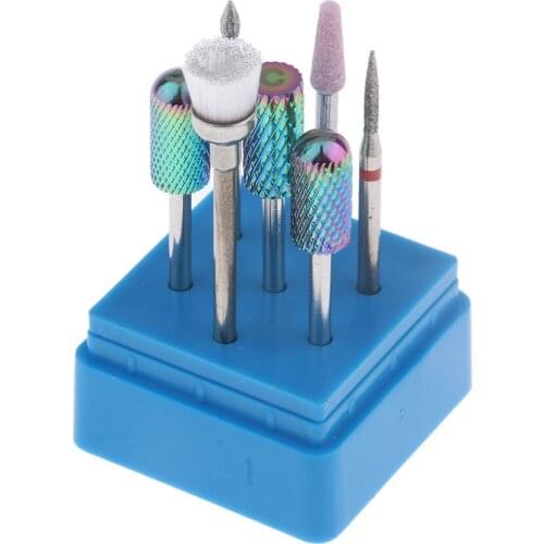 Electric Nail Art Files Bits, Professional Manicure Drill Bits, 3/32 inches, Pack of 7