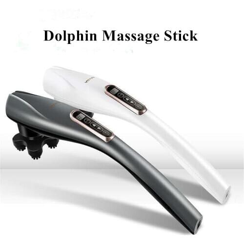 Electric Dolphin Cervical Neck Massage Stick Back Shoulder Waist Relax Multifunctional Vertebra Roller Relieve Soreness Massager