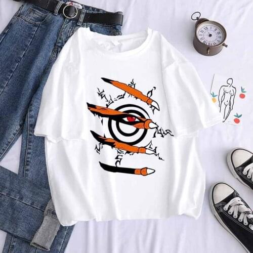 Naruto Cool Printing Women T-Shirt Japanese Anime Clothes Fasmous Brond Hip Hop Womens Tshirts Fashion Casual T Shirts for Girls