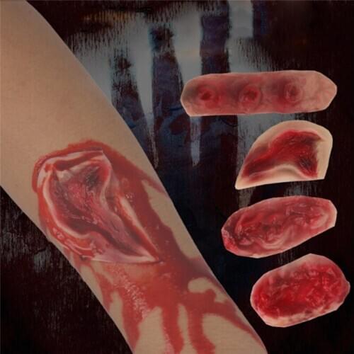 Halloween Horror Simulation Trace Fake Tattoo Stickers Tear Wound Scar Mischief Waterproof Disposable Tattoo Stickers