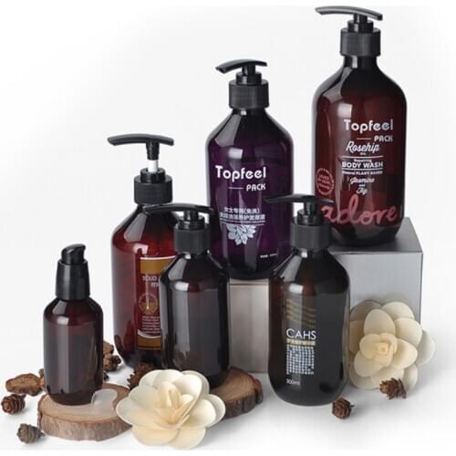 Brown Storage Bottle Nordic Bath Shampoo Hand Washing Empty Bottles Liquid Lotion Sub-bottle Soap Dispenser #26