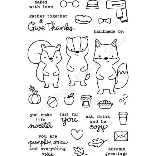 Fox Clear Stamp Or stamp for DIY Scrapbooking/Card Making/Kids Fun Decoration Supplies A118