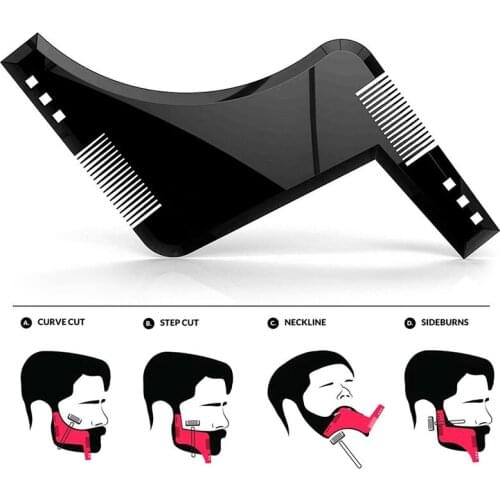 Fashion Beard Styling Template Comb New Barber Tool Mustache Symmetry Trimming Styling Stencil 3 Colors Optional Styling comb