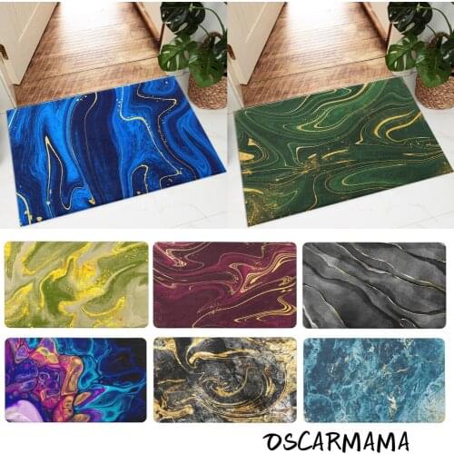 Marble Texture Art Covered Golden Painted Carpet Plush Nordic Rug Lounge Living Room Bar Kitchen Bedroom Modern Home Decoration