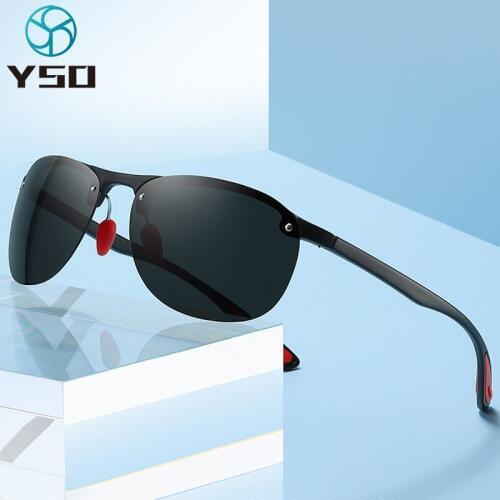 YSO Ultra-light TR90 Polarized Men Sunglasses UV400 Protection Glasses For Car Driving Black Brand Sunglasses For Men 4303