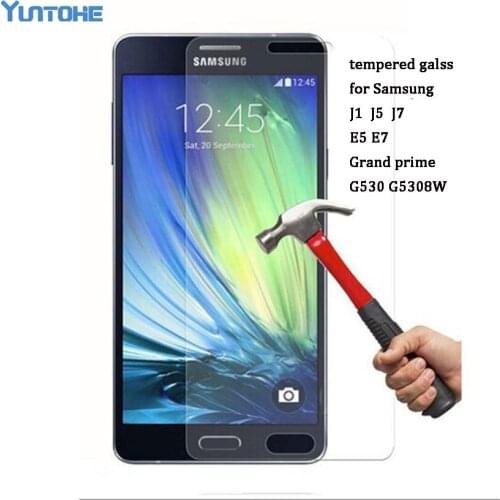 Wholesale 100pcs 2.5D Tempered Glass Screen Protector for Samsung Galaxy J1 J5 J7 2016 E5 E7 Grand Prime G5308W can mix model