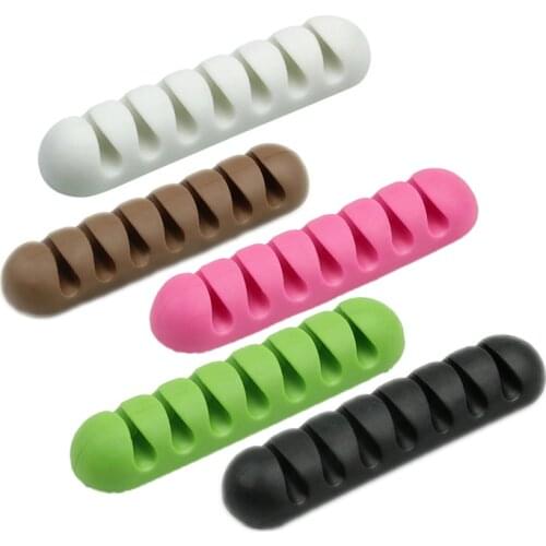 Cable Organizer Wire USB Winder 7 Holes Headphone Line Holder Range Cable Clip Phone Charging Desktop Tidy Management For Cables