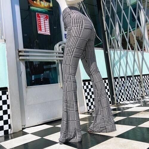 PAFUTIN Women's Plaid Trousers