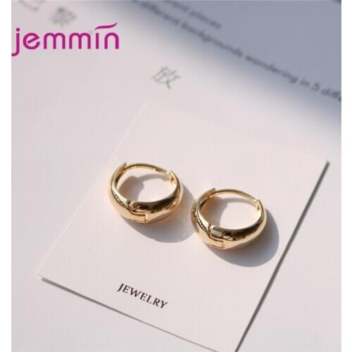 Punk Style 925 Sterling Silver Jewelry Piercing Hoop Earrings For Women Retro Gold Color boucle d'oreille femme Ear Hoops
