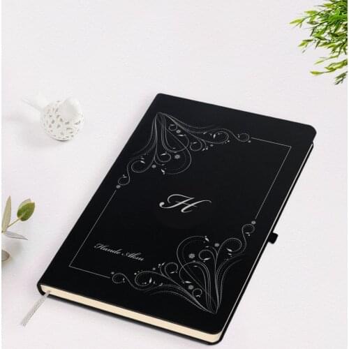 Personalized Head Letter Name Design Black Notebook-1