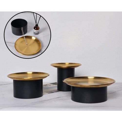 Nordic Home Living Room Dried Fruit Nut Tray Cosmetics Aromatherapy Decoration Tray Metal Storage Box With Lid