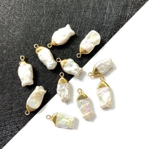 Natural Freshwater Pearl Fish Shape Pendant for DIY Fashion Jewelry Making Necklace Bracelet Earrings Accessories Size 10x21mm