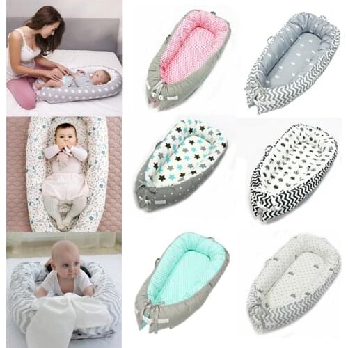 Crib Middle Bed Portable Newborn Bed Uterine Bionic Bed Anti Pressure Anti Rollover Infant Protect Solid Color Nap Mattress