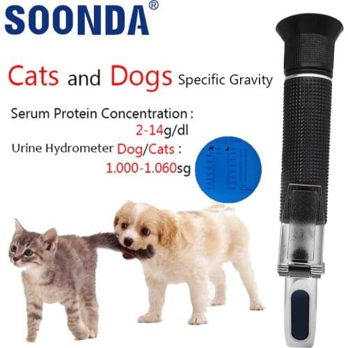 2-in-1 Urine Refractometer For Pet Cat Dog Clinical Medical House Usage 1-1.06 Specific Gravity Serum Plasma Protein Hemoglobin