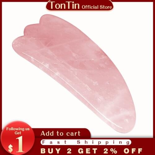 Rose quartz Massage powder crystal Natural Rose Quartz Guasha Scraping Beauty Kit Simming Arm Leg V Facial Plate