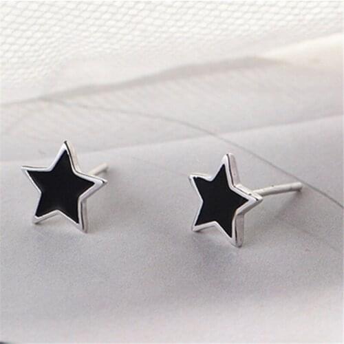 925 Sterling Silver Star Stud Earrings For Women Girls Wedding Jewelry eh1169